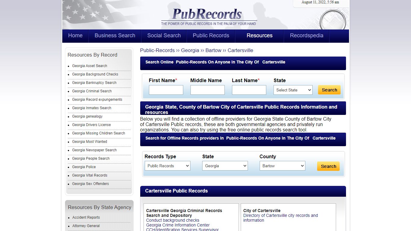 Cartersville, Bartow County, Georgia Public Records